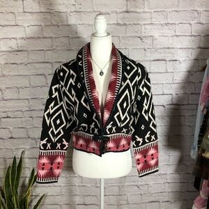 Vintage Flashback Geometric woven tapestry jacket